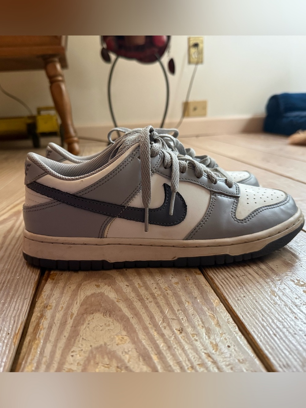 Nike Dunk Low Grey and White size 7Y